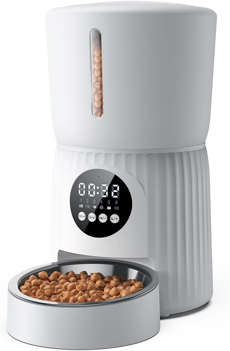 Faroro Comedero Automático para Gatos 4L con Grabación de Voz