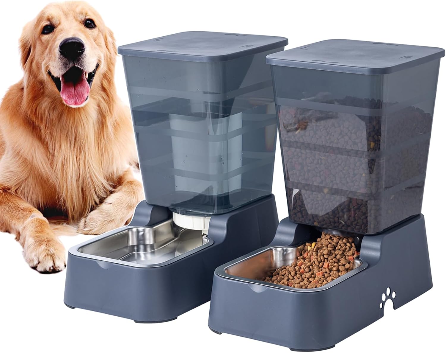 Meijeegu Dispensador Automático de Gravedad Comida y Agua 5L (Set)