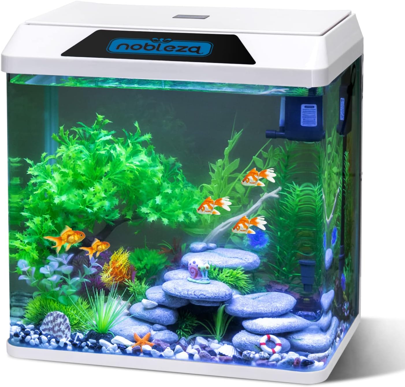 Nobleza Acuario Pecera Completa 30L con Filtro y Luz LED